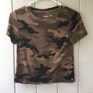 Camo baby tee crop shirt